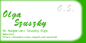 olga szuszky business card